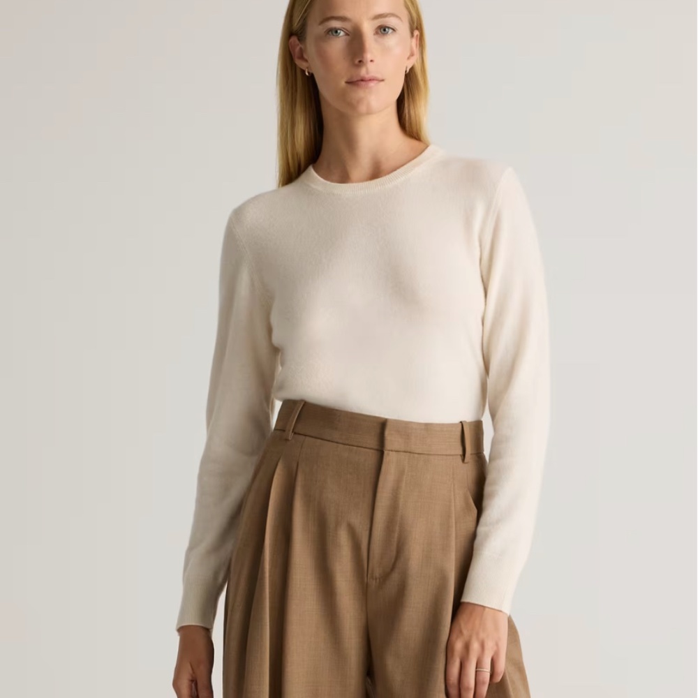 Quince Mongolian Cashmere Crewneck Sweater - Ivory